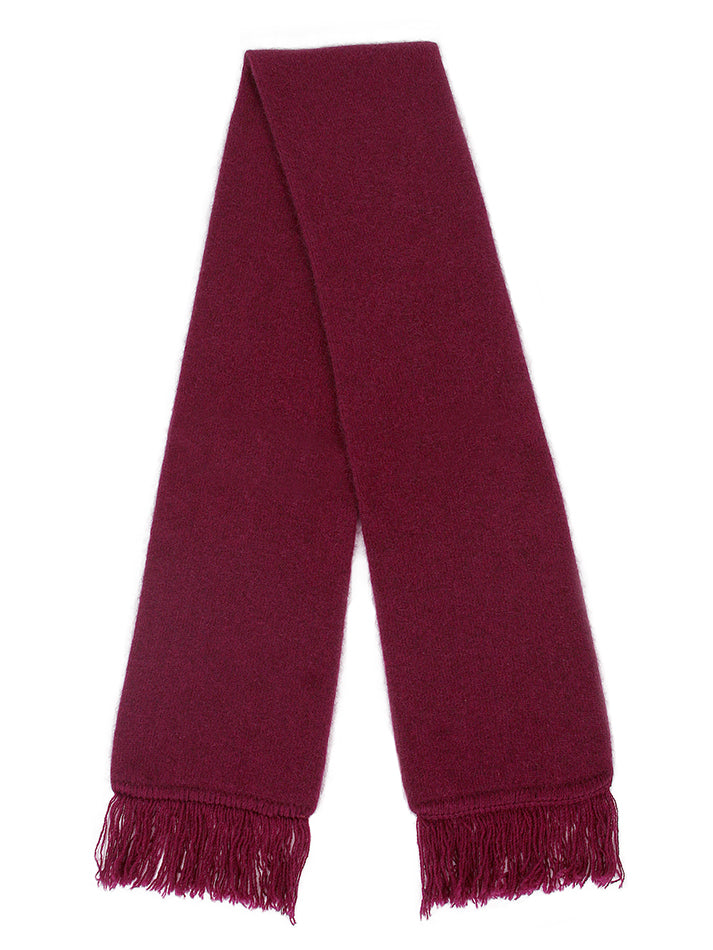 This double thickness scarf is made from possum merino blend and is approximately 17cm wide and 170cm long. Add another 7cm of fringing. Perfect winter wearing!! Made in NZ by Lothlorian.