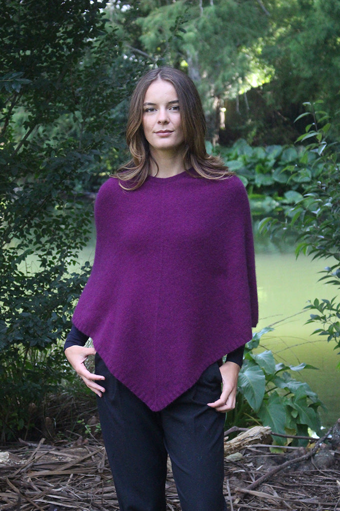 Plain Poncho - Possum Merino