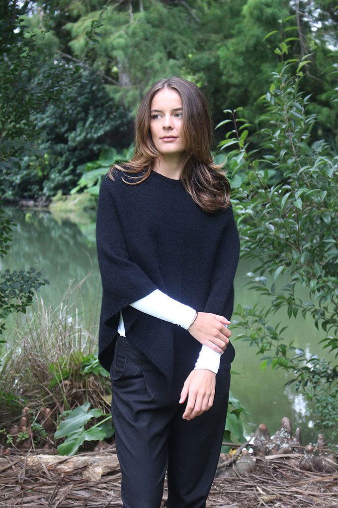 Plain Poncho - Possum Merino