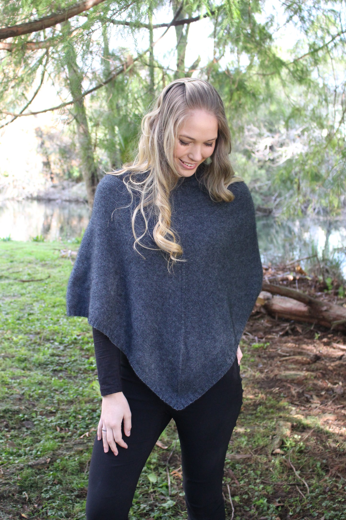 Plain Poncho - Possum Merino