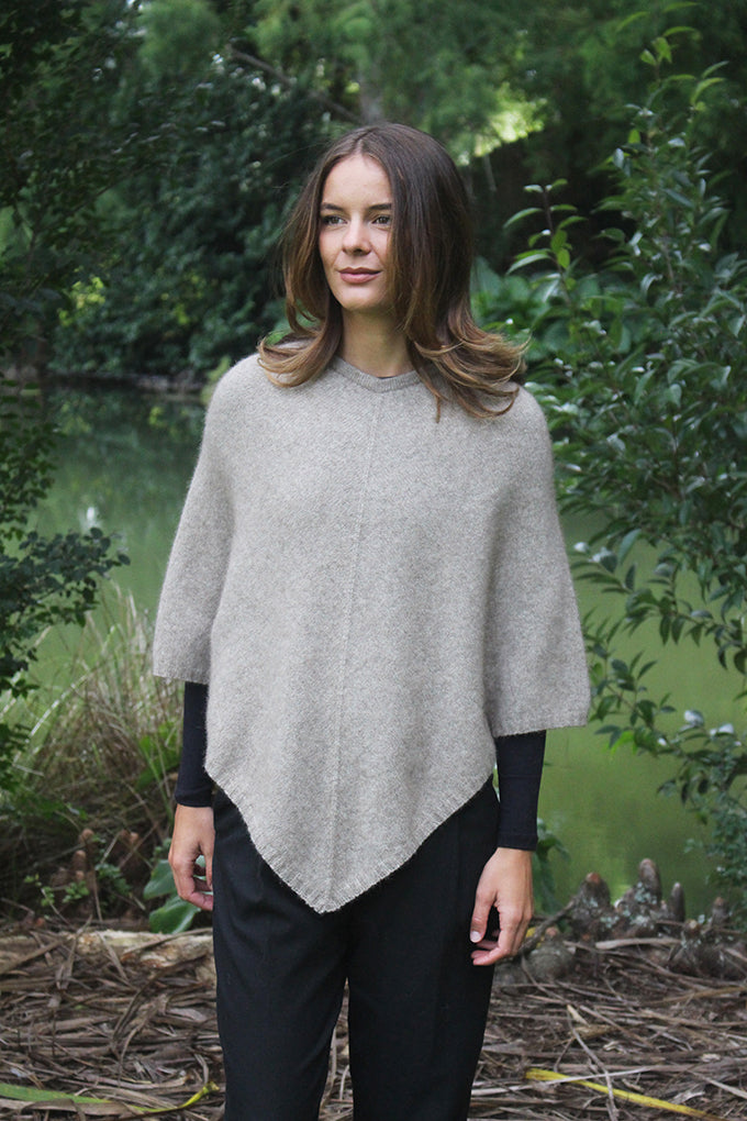 Plain Poncho - Possum Merino