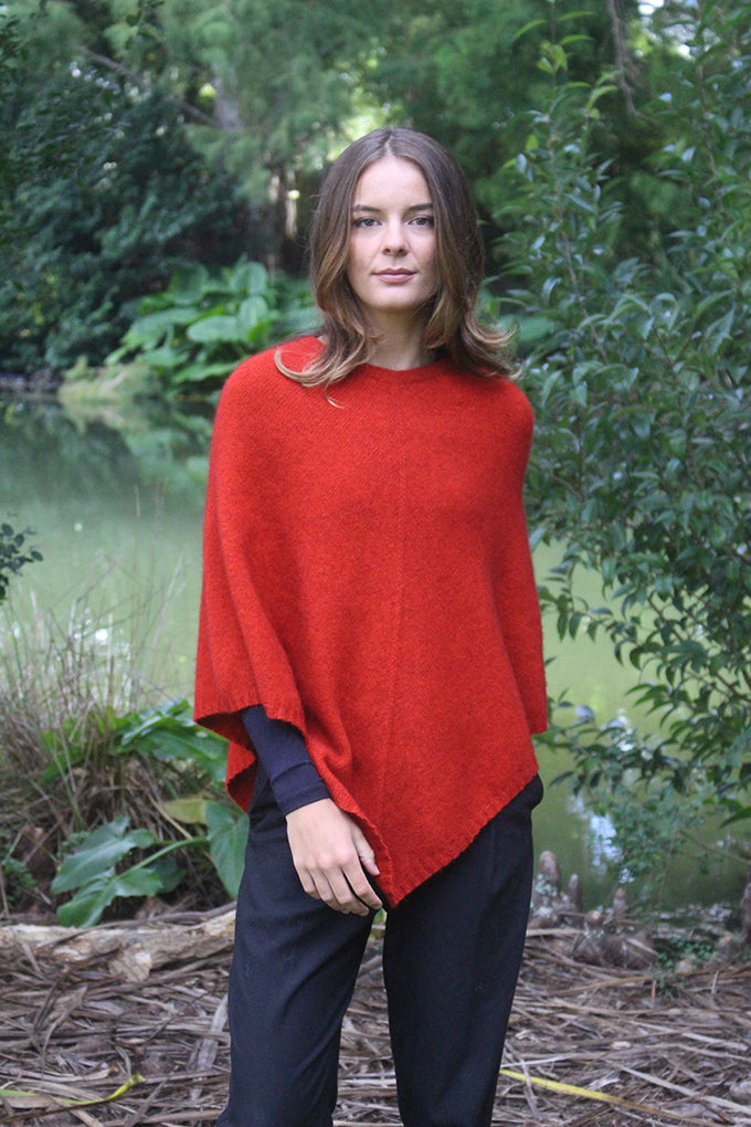 Plain Poncho - Possum Merino