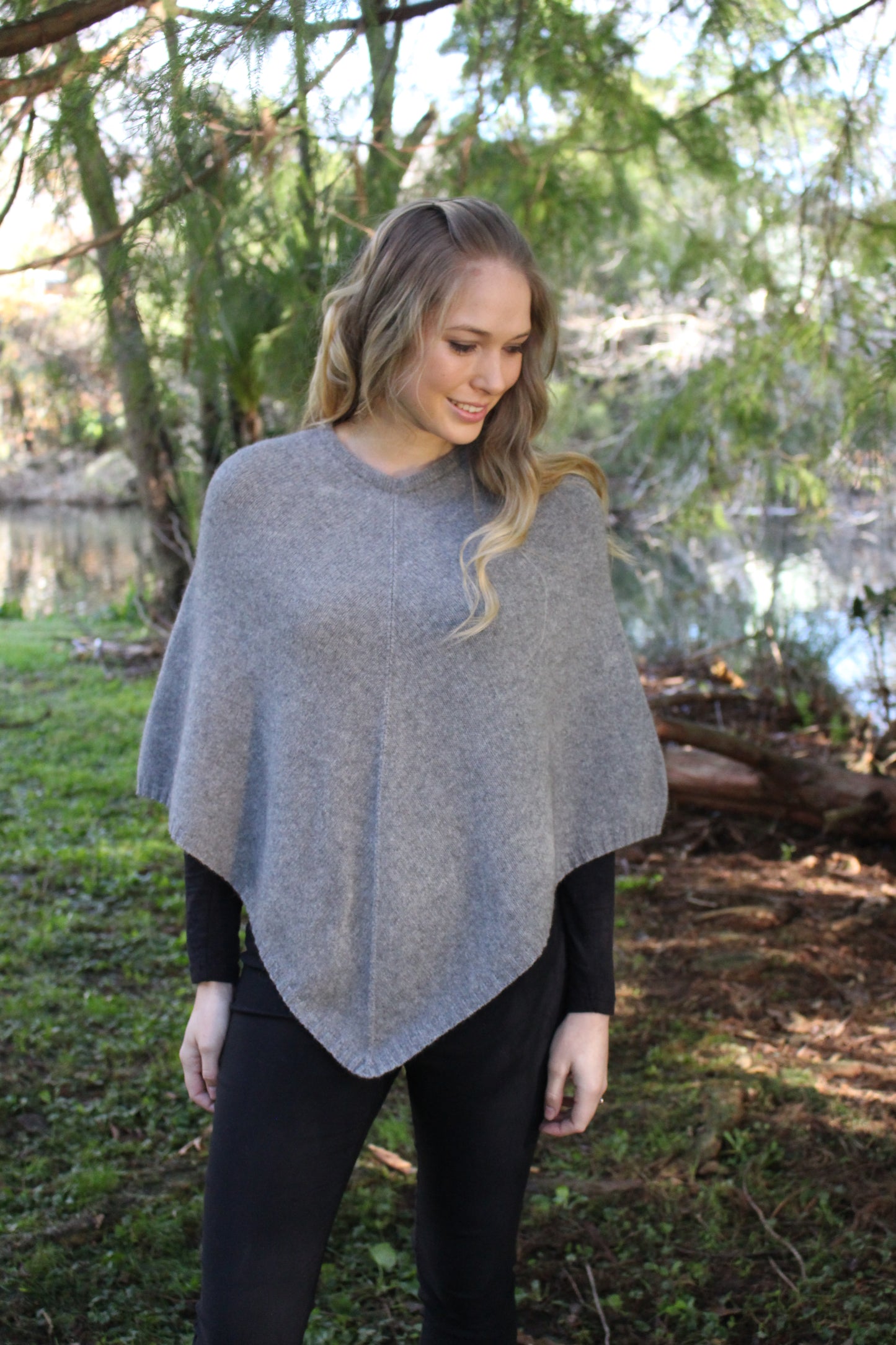 Plain Poncho - Possum Merino
