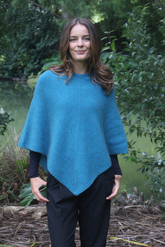 Plain Poncho - Possum Merino