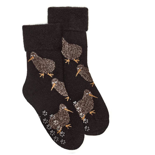 PRODUCT DESCRIPTION
Cosy, fluffy and so soft these gorgeous bed socks will quickly become a favourite for not only the cold nights, but days too. A little fun and quirky with NZ Kiwis over them. In your choice of Black or Emerald. A midweight full cushion crew socks with non-slip grips on soles. Size is OSFM.
MATERIALS
60% Acrylic, 30% Wool, 10% Nylon