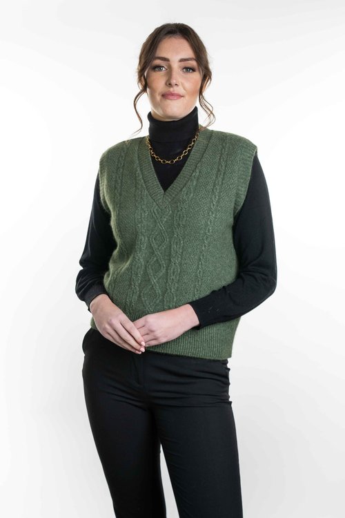 Cable Vest - Possum Merino