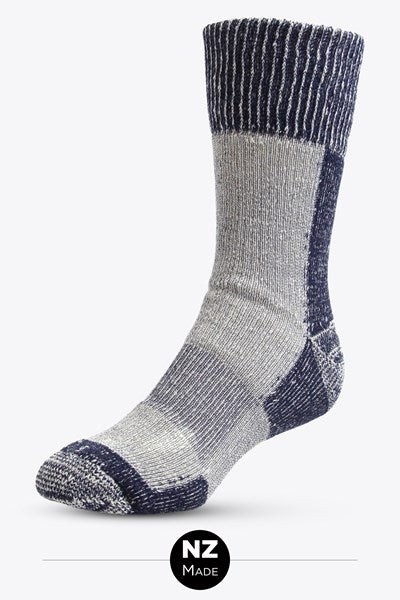 The Kiwi Workman's Sock made better. NZ Sock Co have taken a classic style and tweaked it a little until they came up with the Extreme. Hard wearing and comfortable this sock takes heavy duty wool yarn, loop pile cushioning, reinforcing, elasticated support and superior cuff knit and puts them all together into a sock that is very hard to beat.