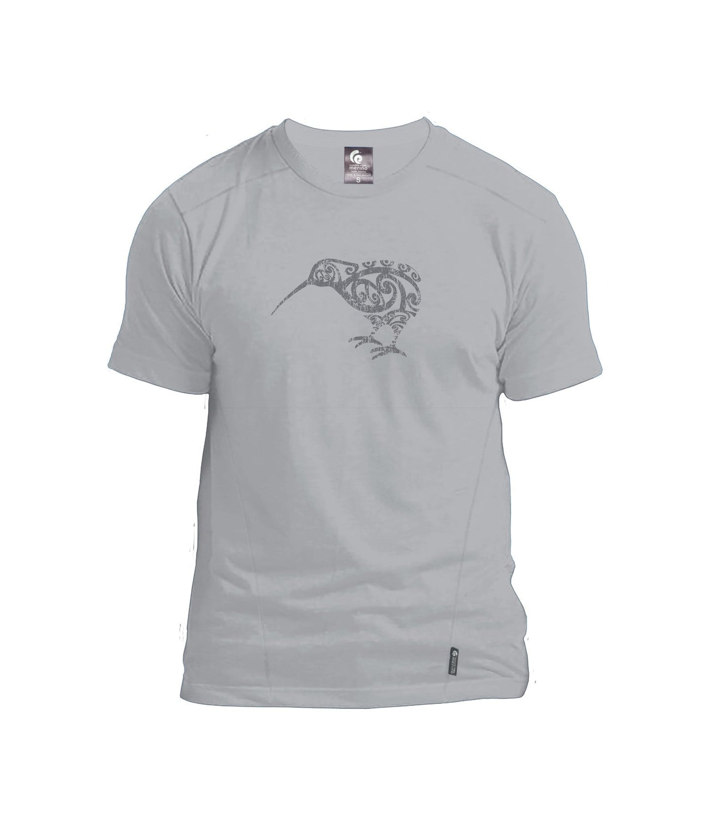 Mens Merino Tee - Kiwi - Silver
