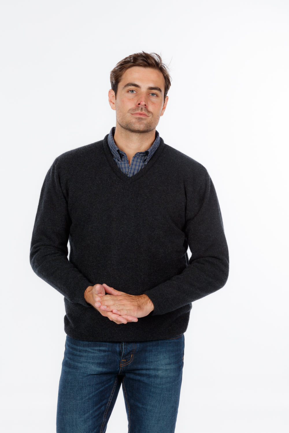 A traditional Crew Neck Jumper made in Native World's Luxury Blend of possum merino & silk. An iconic piece for any man's wardrobe. Dress up or down for any occasion. A regular fit available in sizes S - 3XL. Made at Manawatu Knitting Mills, Palmerston North, NZ. Charcoal.