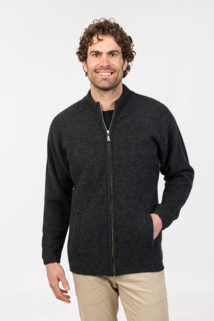 Mens Felted Zip Jacket - Possum Merino