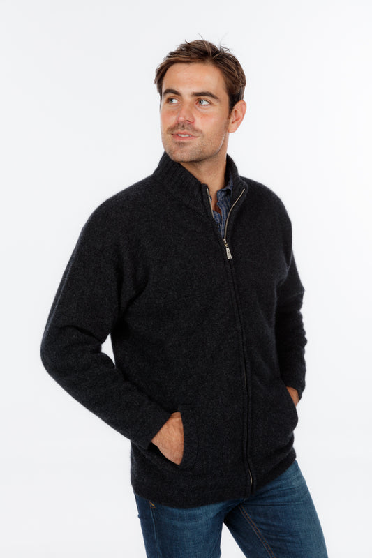 Mens Felted Zip Jacket - Possum Merino