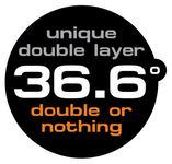36.6 degrees - unique double layer - double or nothing logo
