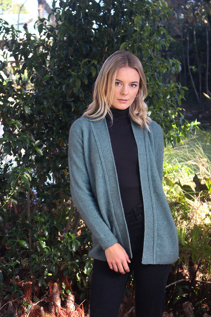 A classic edge to edge jacket with purl detail on the hem and cuffs. Dress up or down to suit your day or night. 