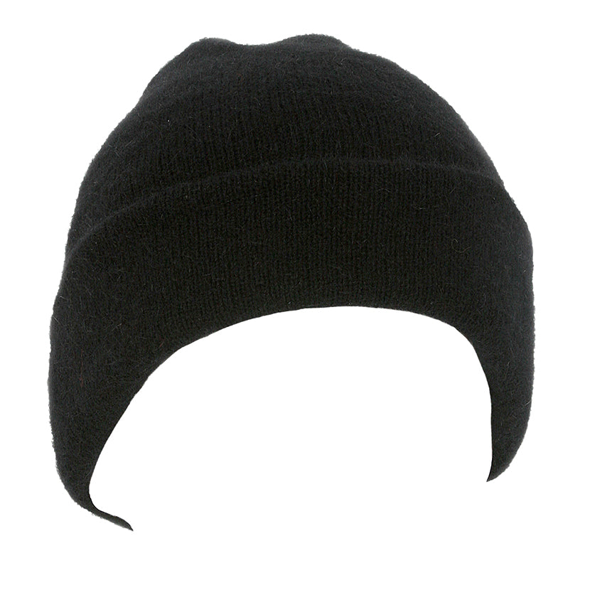 A double thickness beanie with a turn back. For a slouchier look roll down the turn back. Super warm in lots of colours. Made in NZ by Lothlorian. Black.