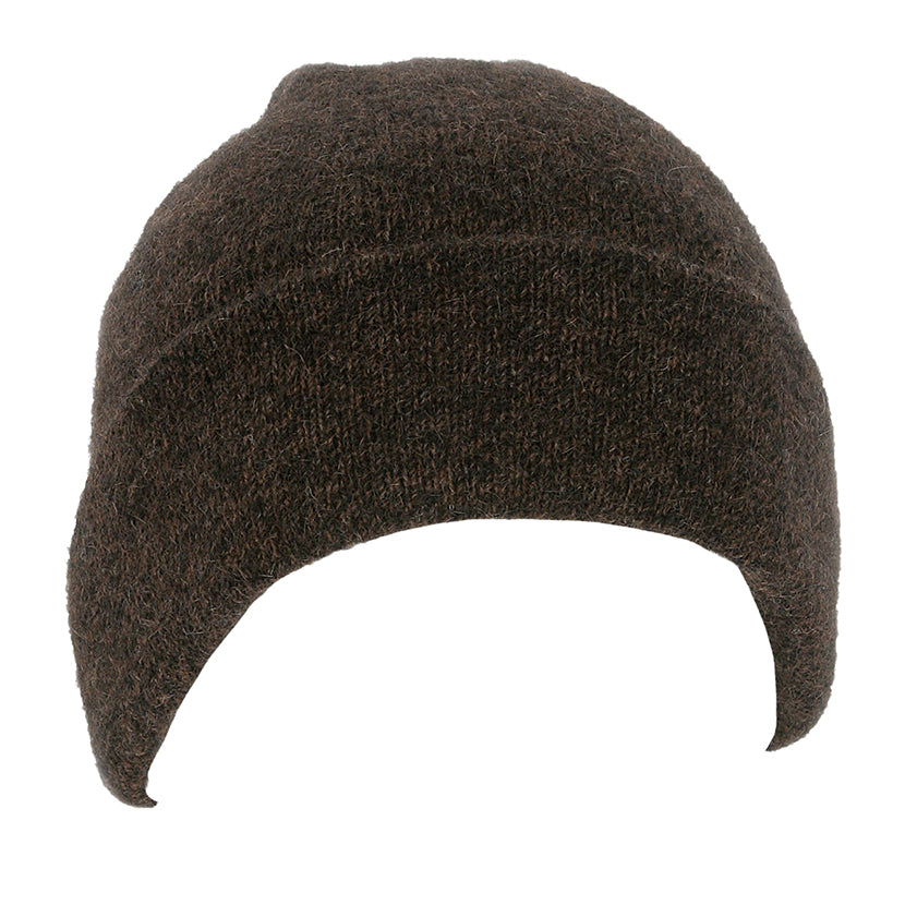 A double thickness beanie with a turn back. For a slouchier look roll down the turn back. Super warm in lots of colours. Made in NZ by Lothlorian. Brown Marl.