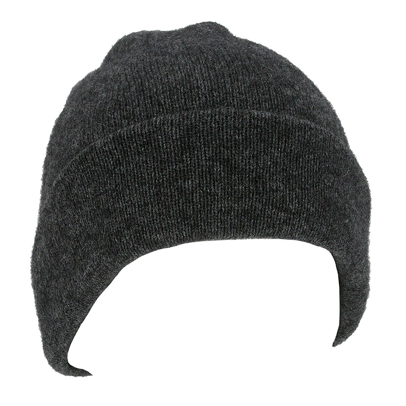 A double thickness beanie with a turn back. For a slouchier look roll down the turn back. Super warm in lots of colours. Made in NZ by Lothlorian. Charcoal.