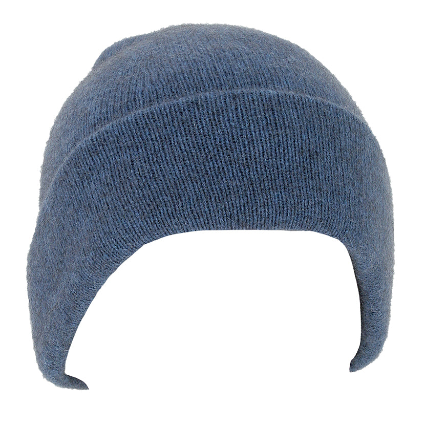 A double thickness beanie with a turn back. For a slouchier look roll down the turn back. Super warm in lots of colours. Made in NZ by Lothlorian. Light Blue.