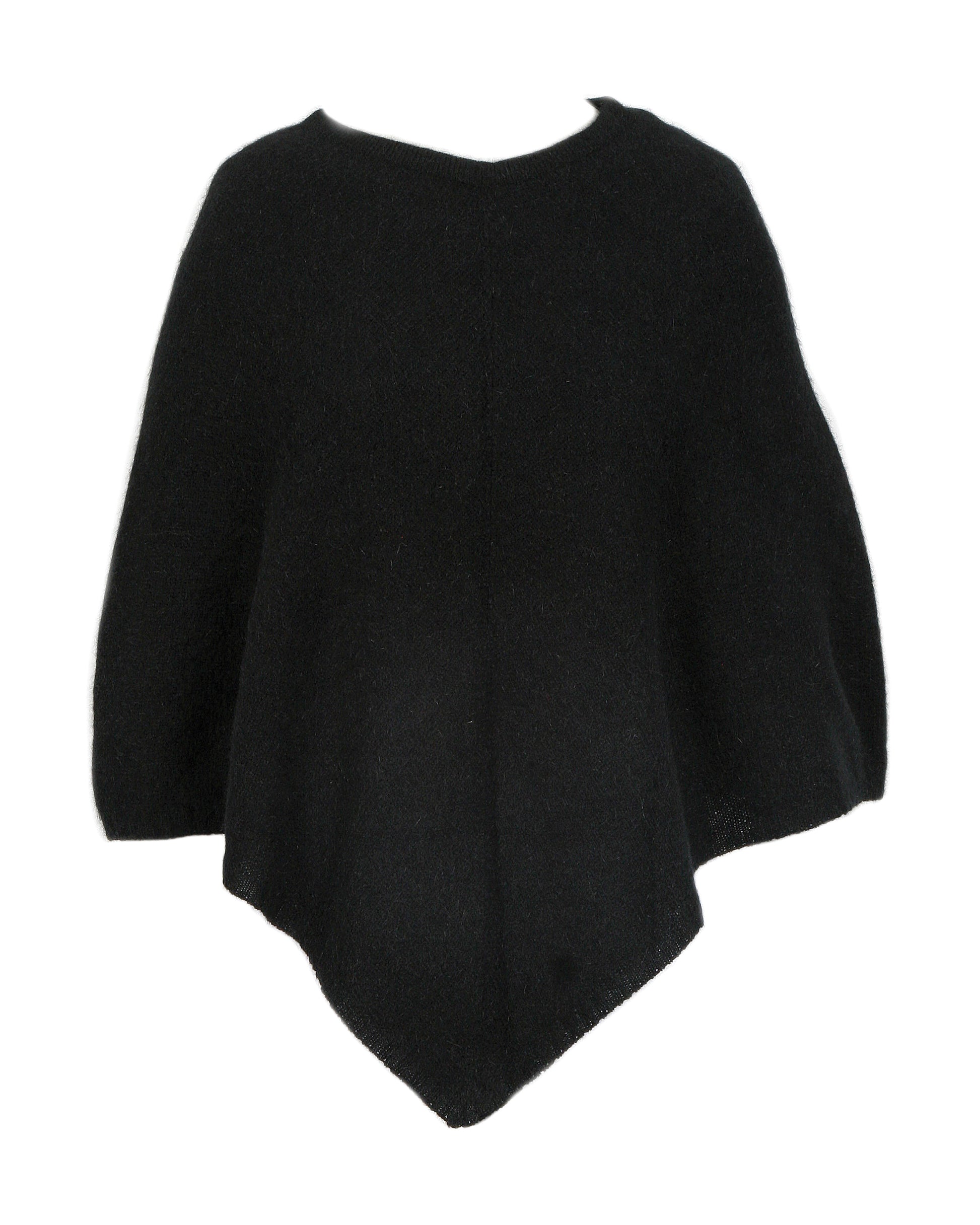 A simple plain poncho with rib neck band and hem.