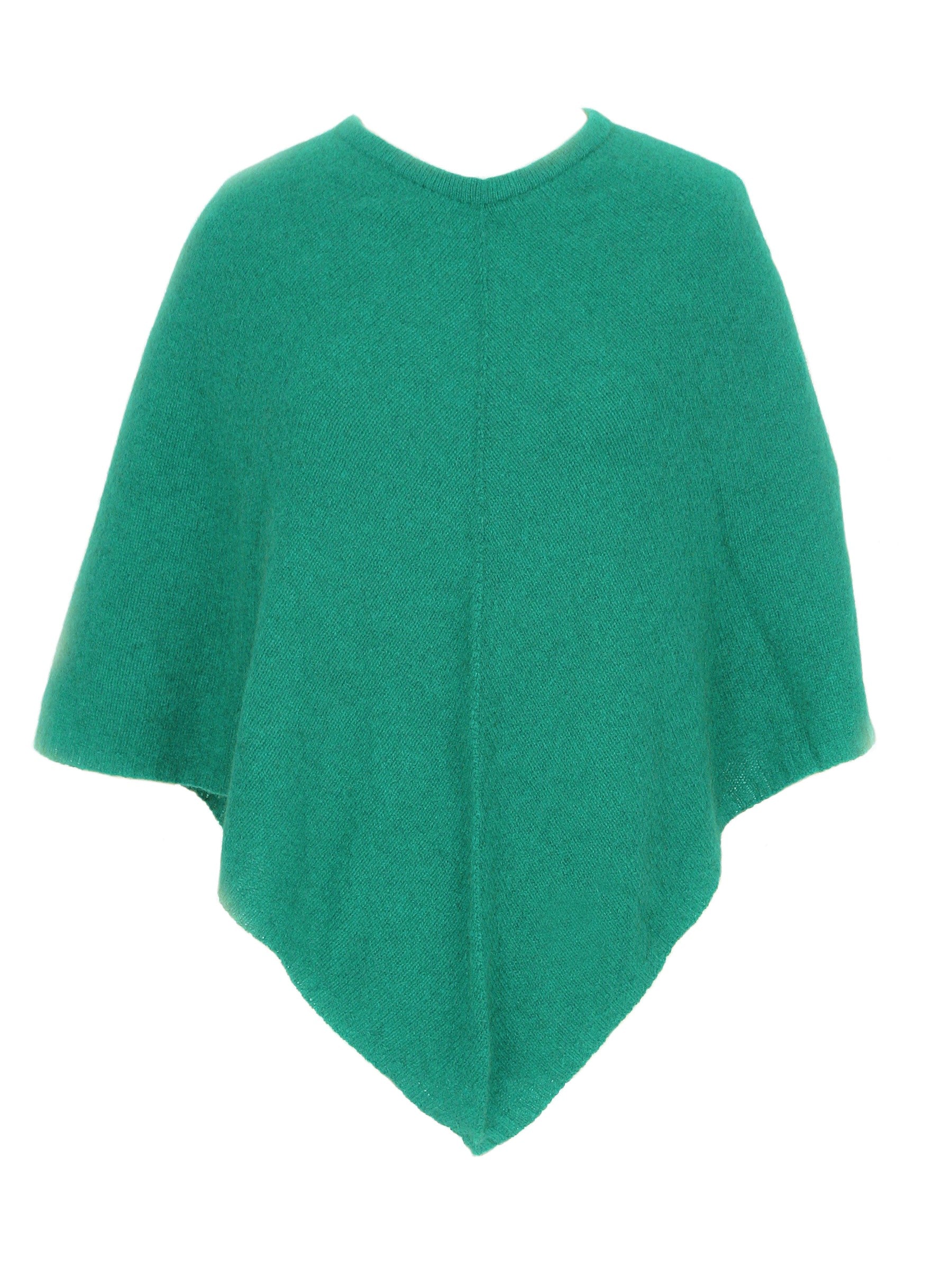 A simple plain poncho with rib neck band and hem.