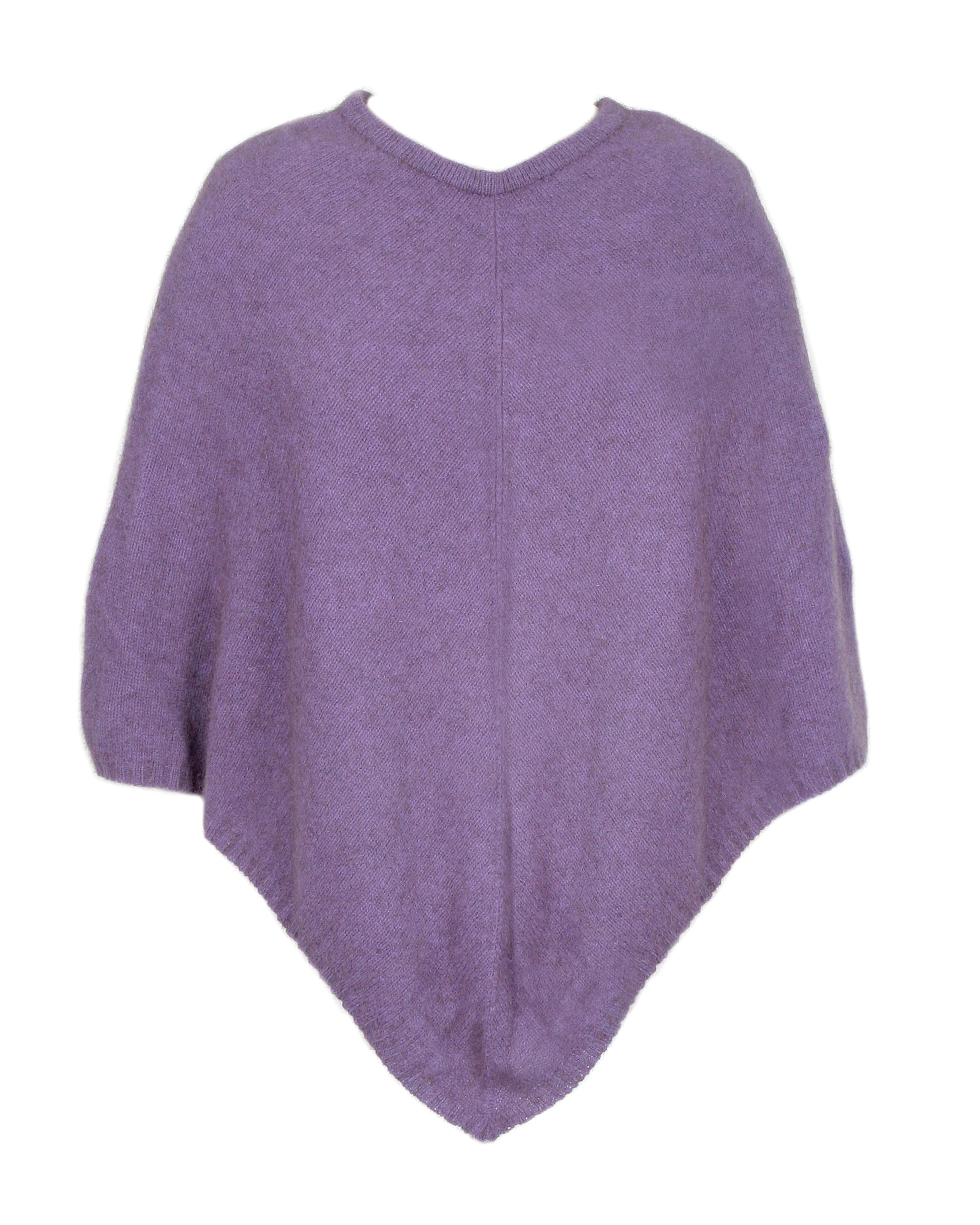 A simple plain poncho with rib neck band and hem.