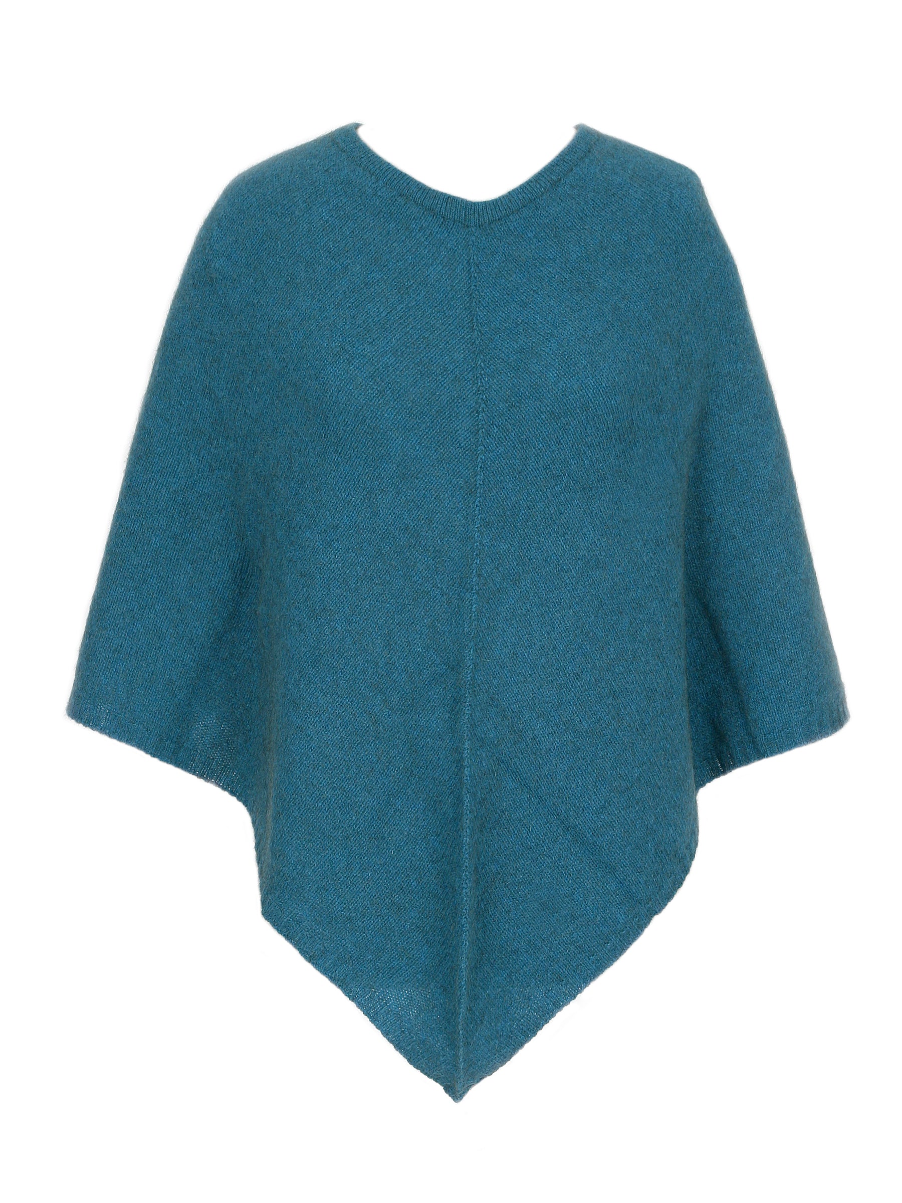 A simple plain poncho with rib neck band and hem.