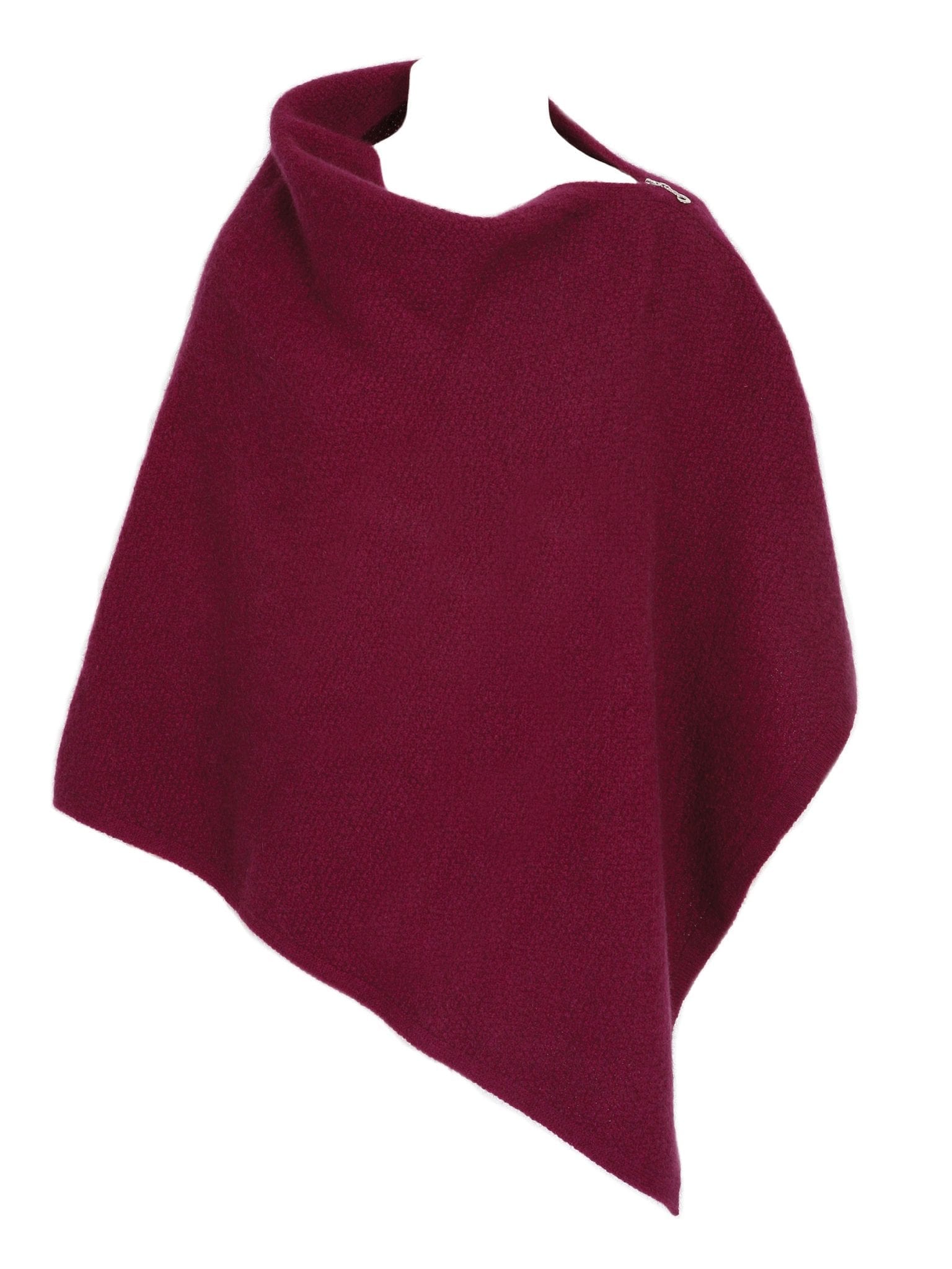 A beautiful textured wrap that can be worn several ways - as a poncho with the zip over the shoulder, zip to the front like a cape, as a wrap or scarf and if you feel a bit daring, a skirt! Available in 12 colourways. Made in NZ by Lothlorian. Berry.