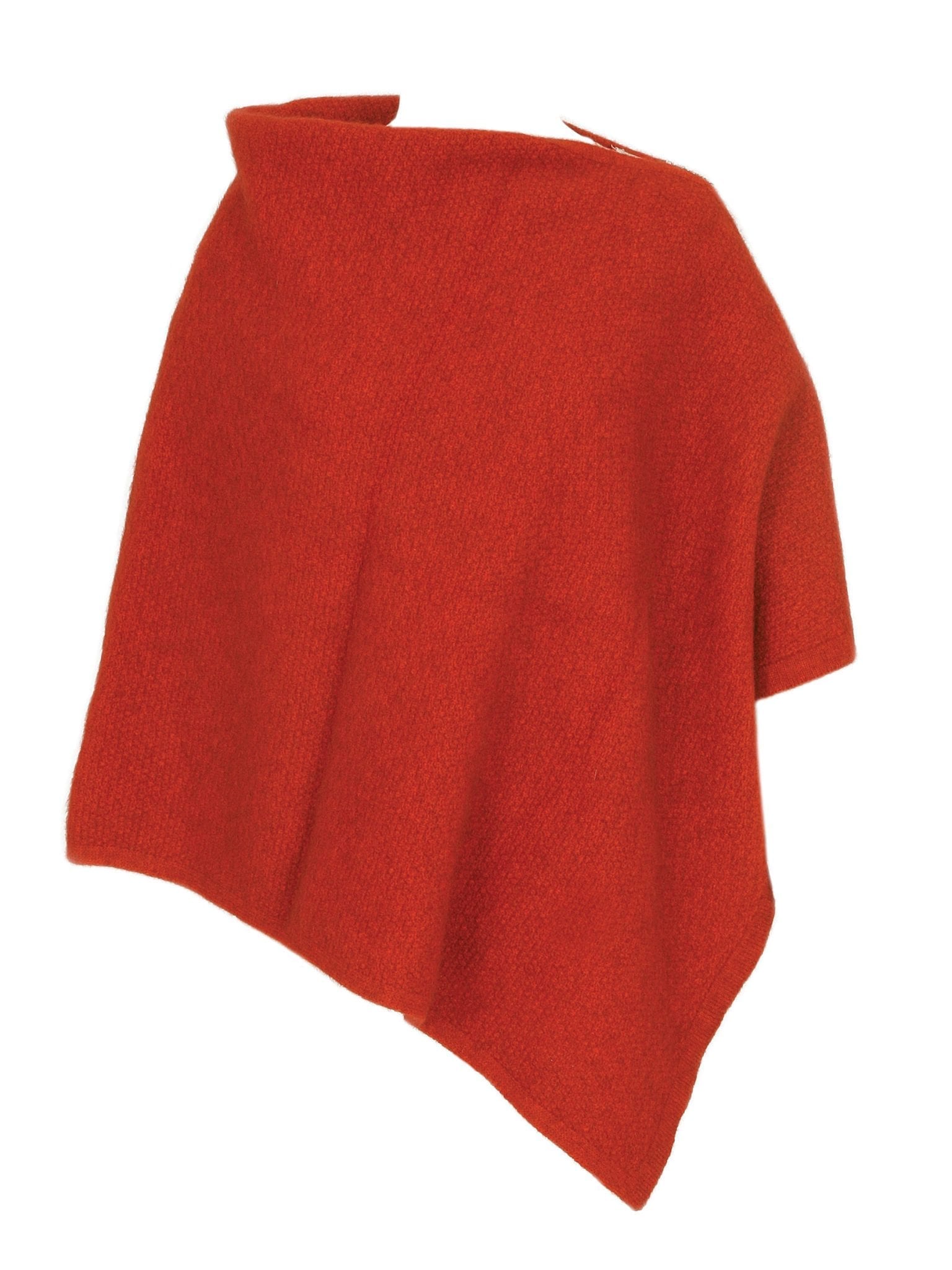 A beautiful textured wrap that can be worn several ways - as a poncho with the zip over the shoulder, zip to the front like a cape, as a wrap or scarf and if you feel a bit daring, a skirt! Available in 12 colourways. Made in NZ by Lothlorian. Pumpkin.