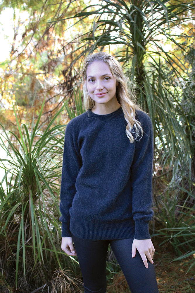 Plain Crew Neck Jumper - Alpaca