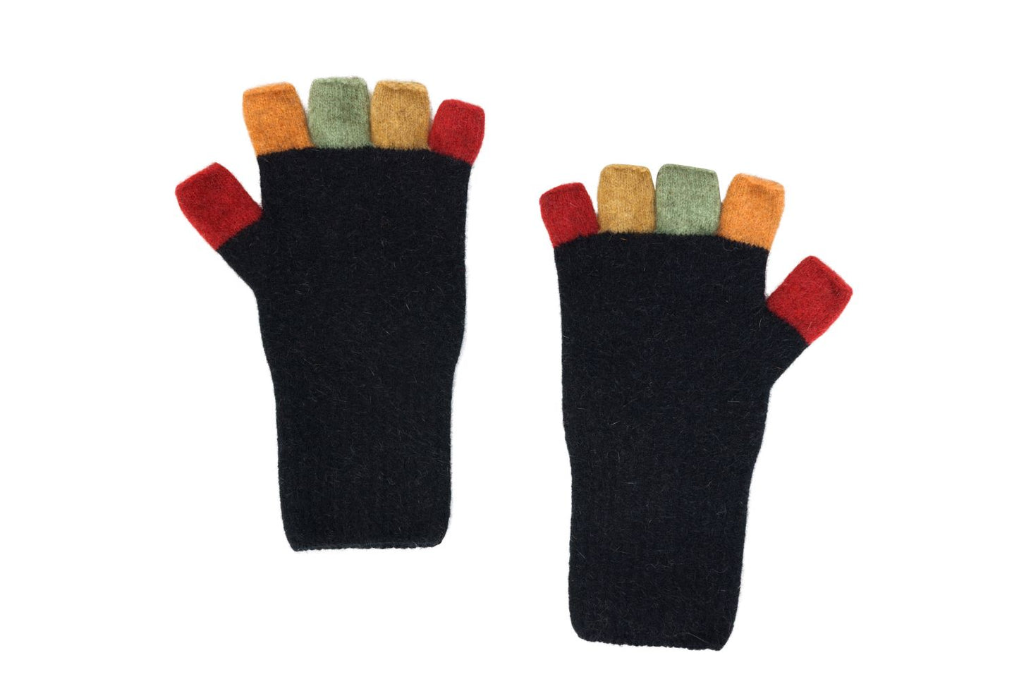 Multi Fingerless Gloves - Possum Merino