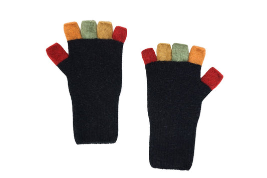 Multi Fingerless Gloves - Possum Merino