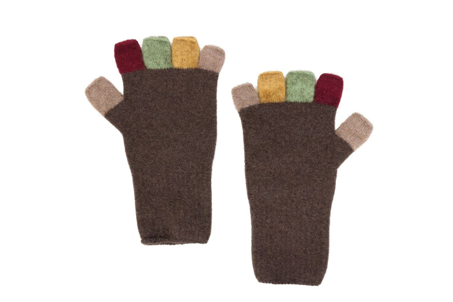 Multi Fingerless Gloves - Possum Merino