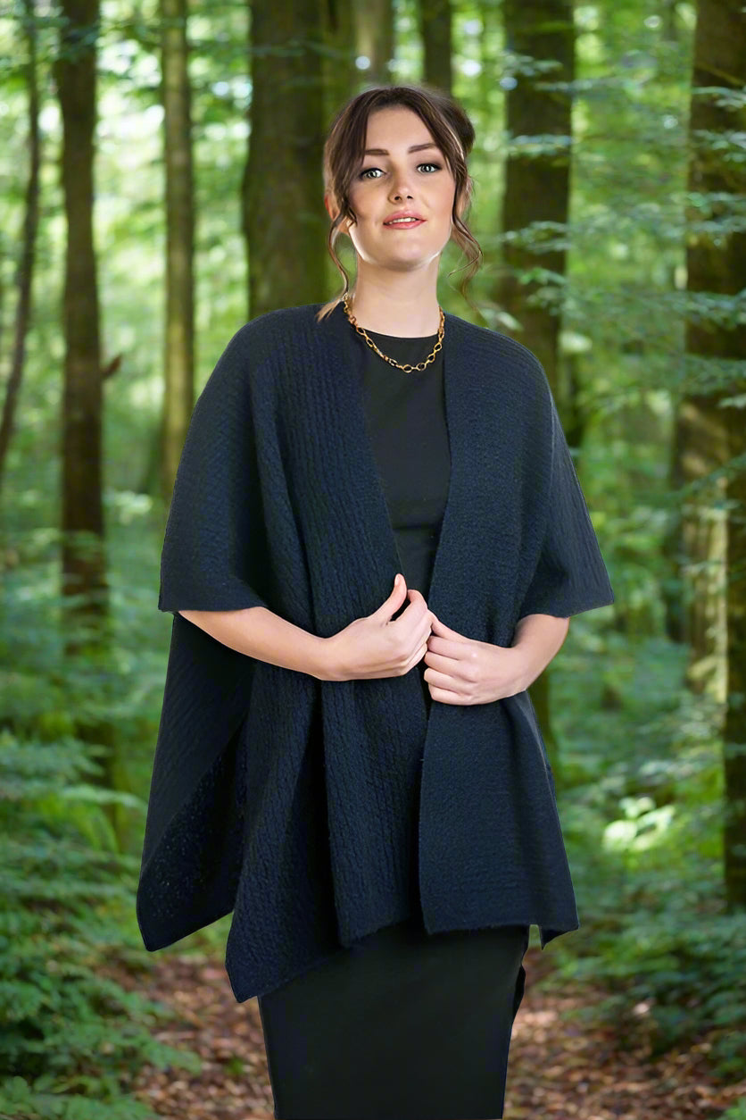 Zig Zag Textured Cape - Possum Merino