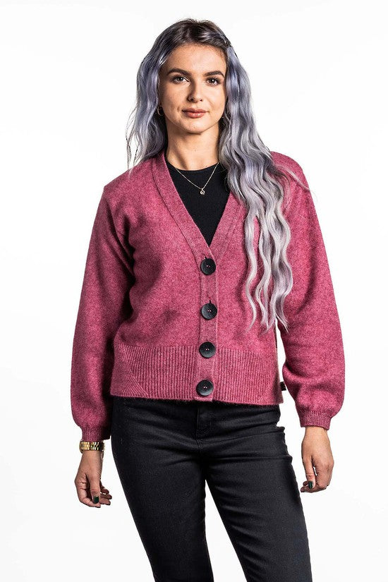 V Neck Cardigan - Possum Merino