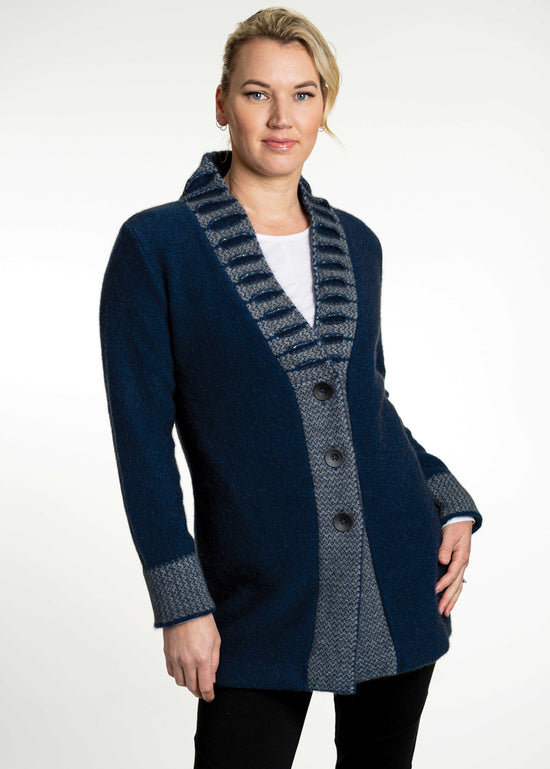 Women's Fancy Collar Jacket - Possum Merino