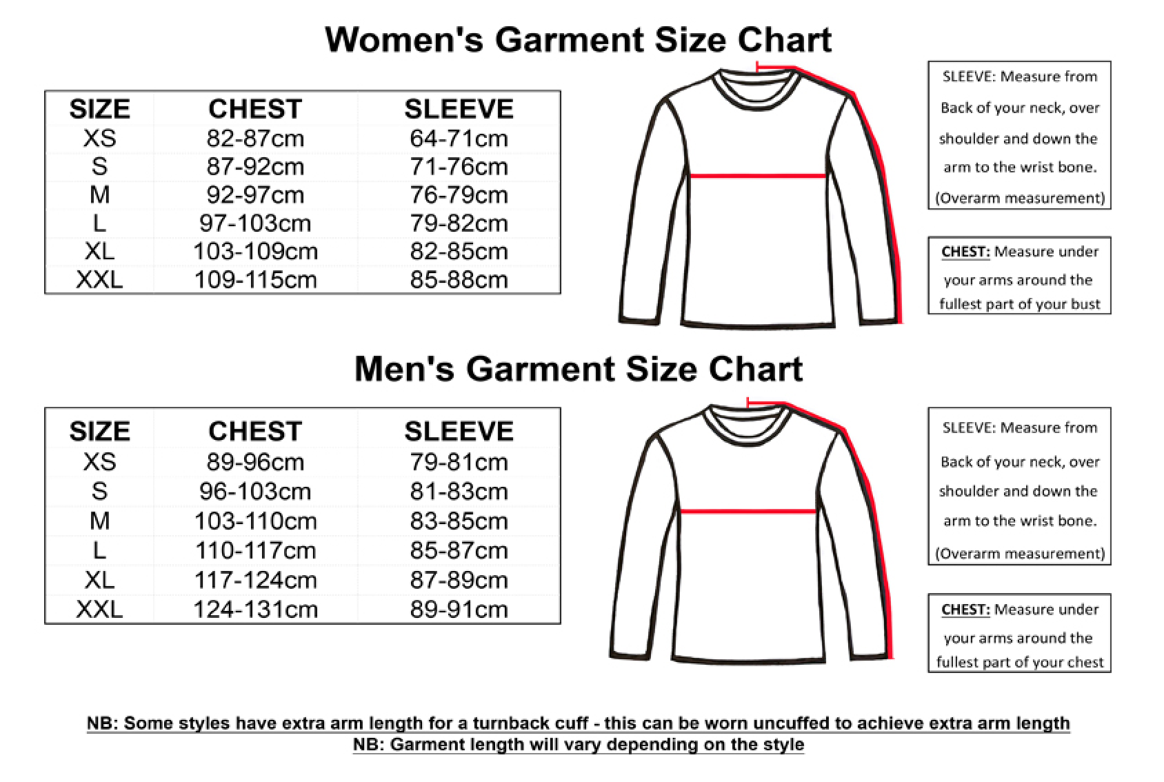 Size Chart.