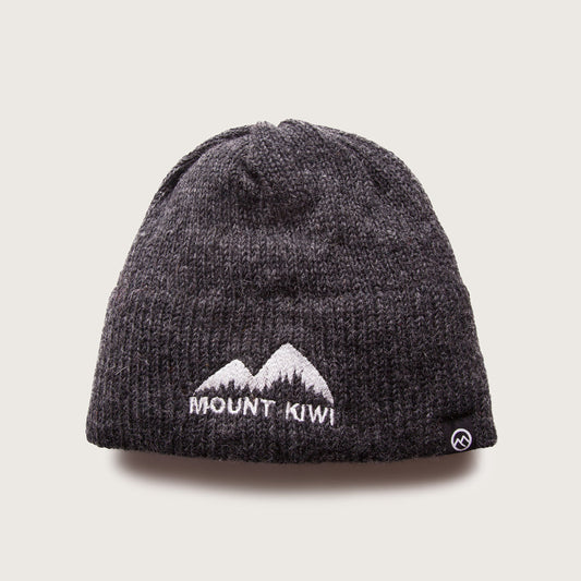 Mount Kiwi Wool Beanies are a staple addition for those spending time in the outdoors. Made from 100% pure NZ Wool and polar-fleece construction they will keep you warm on any outdoor adventure. Great for everyday at home, about town, working outdoors, or exploring the landscape. Available in charcoal and one size only. 