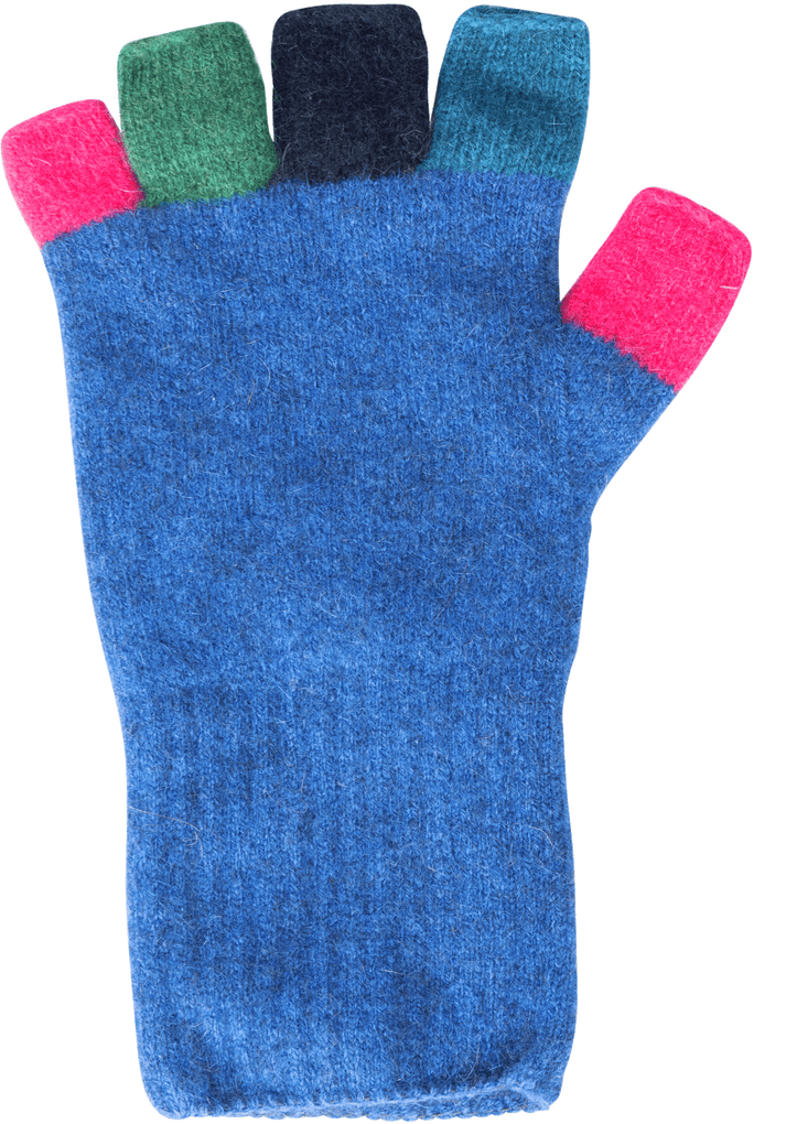 Luxury Blend multi-coloured fingerless gloves will be your new favourite this season. Available in a range of colours, so lovely you might just need more than one pair!! OSFM. Cornflower.