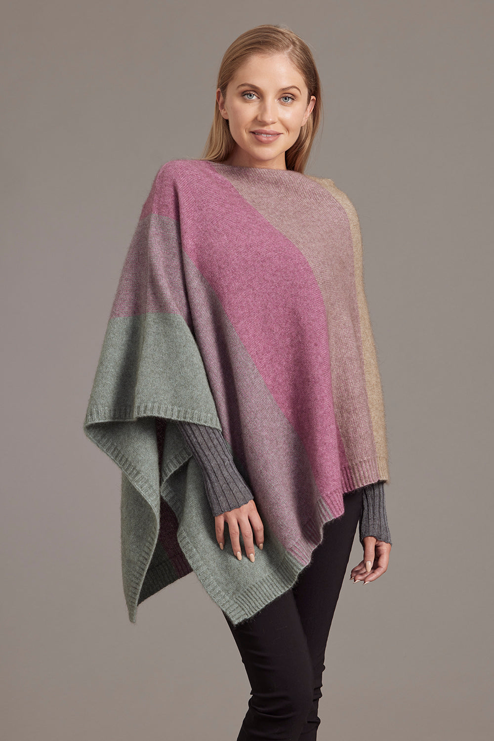 McDonald Ombre Poncho is their signature piece available in eight beautiful colour combinations. The incredible drape and classic style of this poncho will make it your go-to piece whenever there is a chill in the air.