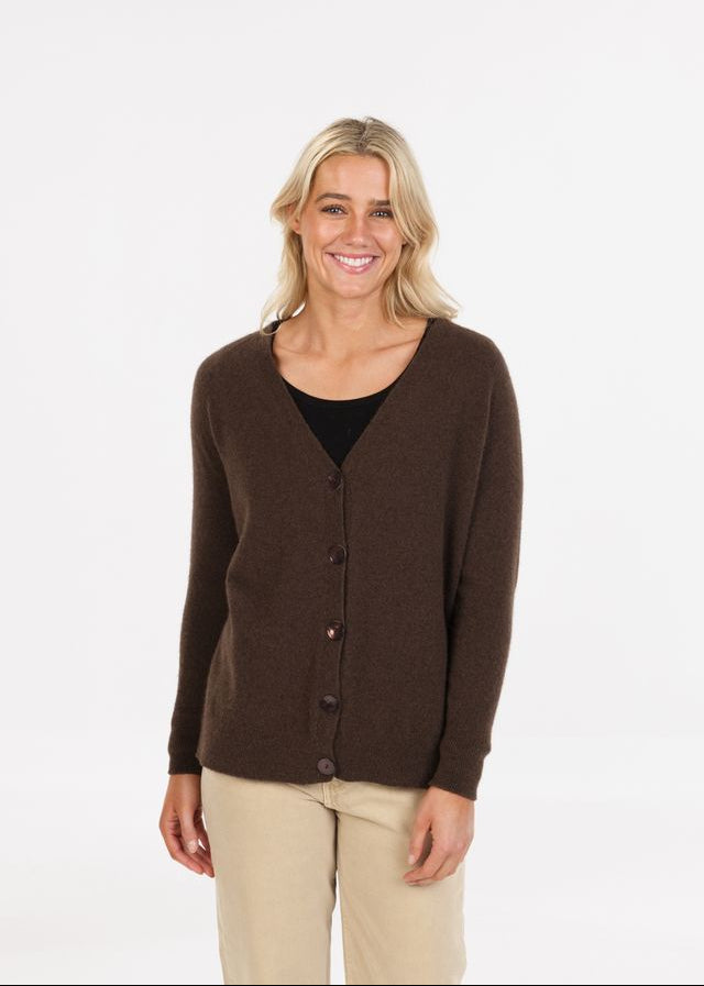A fashionable and easy to wear cardigan for any occasion. With a relaxed fit and wider neck trim this cardi is so comfortable it will become an absolute fave to wear. Dress it up or down, wear with dresses, pants or skirts for daytime or an evening out. So light, so warm and so relaxing!! Made here in NZ by Native World.