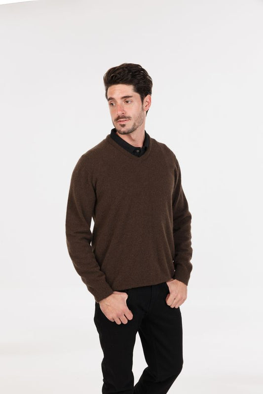 Vee Neck Sweater - Possum Merino
