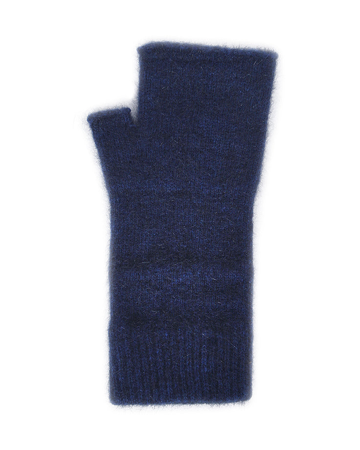 Ideal for wearing anytime and anywhere. Fingerless mittens are light, warm and practical. One size fits most with Lycra added to the wrist area for a secure fit. Made in NZ by Lothlorian. Midnight.